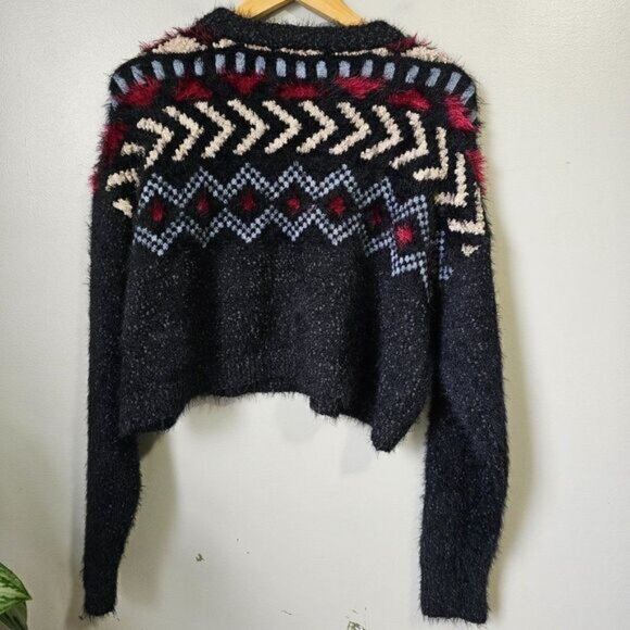 NWT FRYE NORDIC CREW NECK SEMI CROPPED PULLOVER SWEATER - Picture 2 of 15